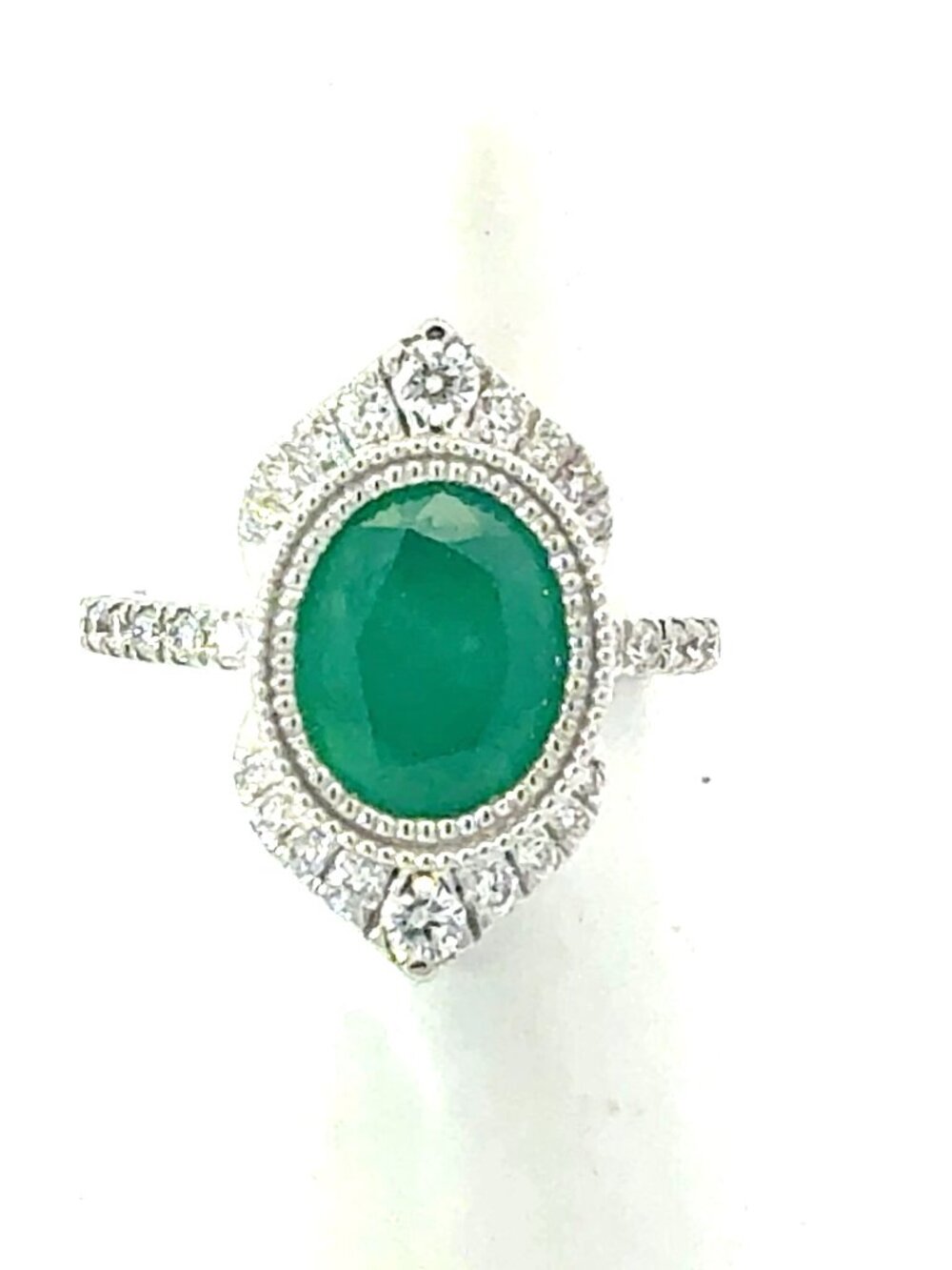 Natural Emerald Diamond Ring Size 6.5 14k Gold 2.94 TCW Certified $5,950 604447